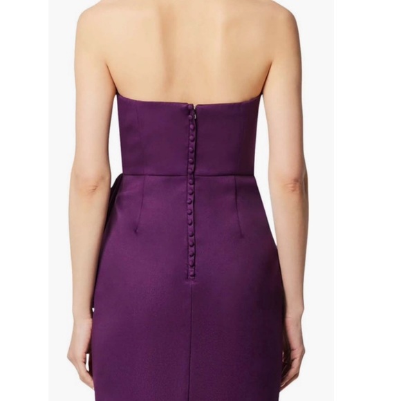 Elliatt Reception Cascade Ruffle Strapless Structured Cocktail Midi Dress Small - Picture 12 of 16